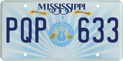 MS license plate PQP633