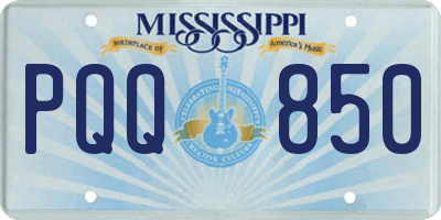 MS license plate PQQ850