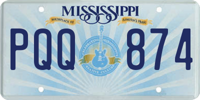MS license plate PQQ874