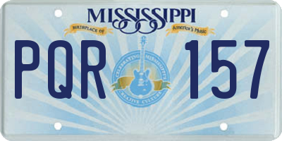 MS license plate PQR157
