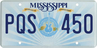 MS license plate PQS450