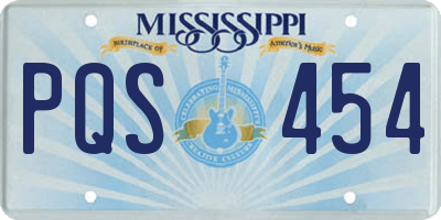 MS license plate PQS454