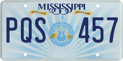 MS license plate PQS457