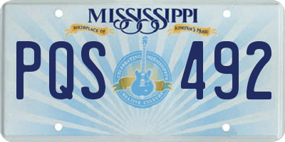 MS license plate PQS492
