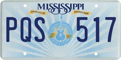 MS license plate PQS517