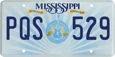 MS license plate PQS529