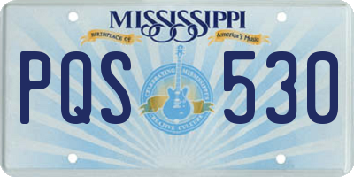 MS license plate PQS530