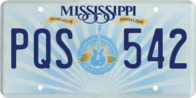 MS license plate PQS542