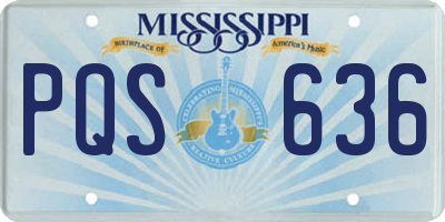 MS license plate PQS636