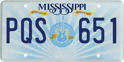 MS license plate PQS651
