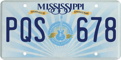 MS license plate PQS678