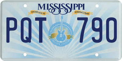 MS license plate PQT790
