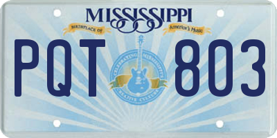 MS license plate PQT803