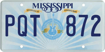 MS license plate PQT872
