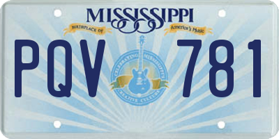 MS license plate PQV781
