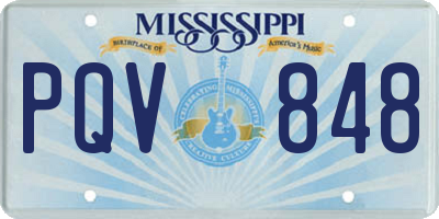 MS license plate PQV848