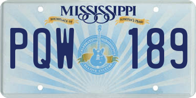 MS license plate PQW189