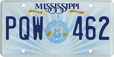 MS license plate PQW462