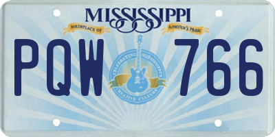 MS license plate PQW766