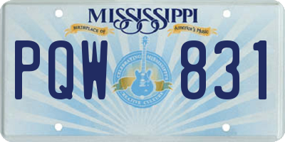 MS license plate PQW831