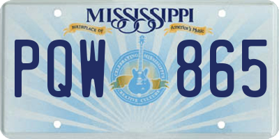 MS license plate PQW865