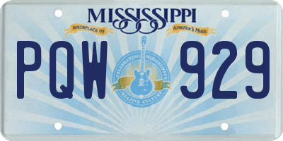 MS license plate PQW929