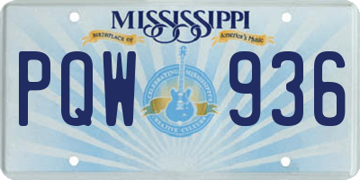 MS license plate PQW936