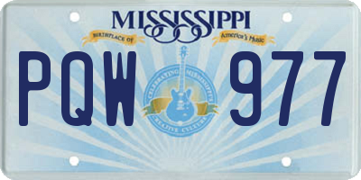 MS license plate PQW977