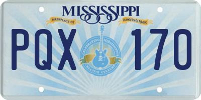 MS license plate PQX170