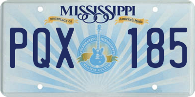 MS license plate PQX185