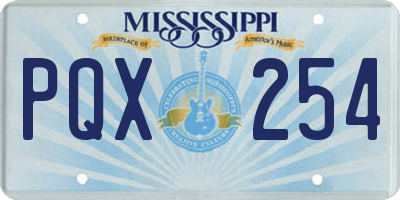 MS license plate PQX254