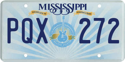 MS license plate PQX272