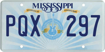 MS license plate PQX297