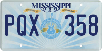 MS license plate PQX358