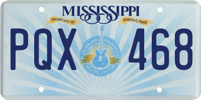 MS license plate PQX468