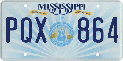 MS license plate PQX864