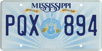 MS license plate PQX894