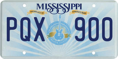 MS license plate PQX900