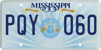 MS license plate PQY060