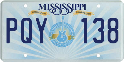 MS license plate PQY138
