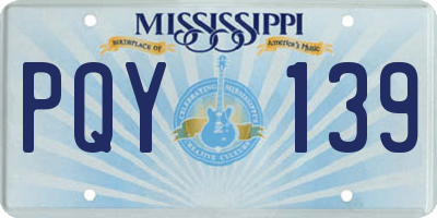MS license plate PQY139