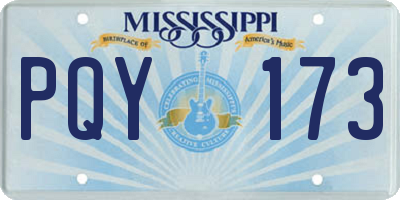 MS license plate PQY173