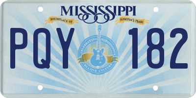 MS license plate PQY182
