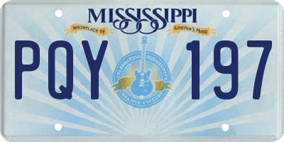 MS license plate PQY197