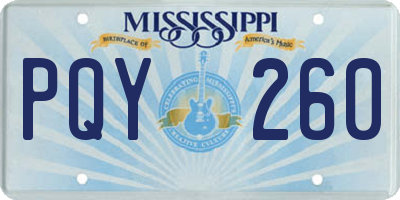 MS license plate PQY260