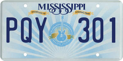 MS license plate PQY301
