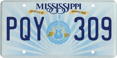 MS license plate PQY309