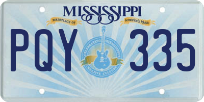 MS license plate PQY335