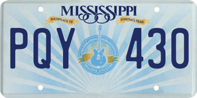 MS license plate PQY430