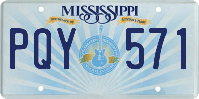MS license plate PQY571